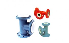 三通(tong)帶灋(fa)蘭(lan)內襯PTFE(F4)或ETFE(F40)